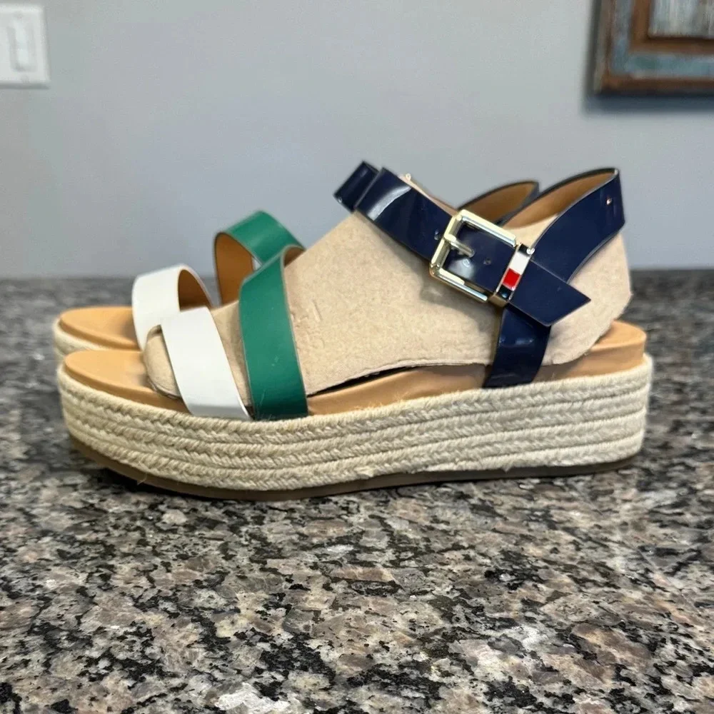 Tommy Hilfiger Navy, Green, and White Espadrilles